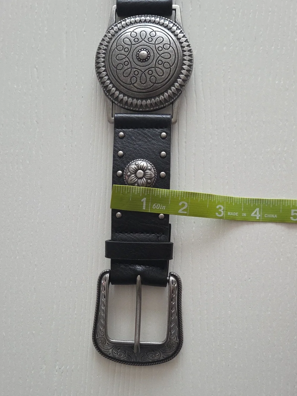 Black Belt with Decorative Silver Studs